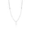 Simona Sterling Silver Freshwater Pearl Hanging Pearl Necklace In Silver