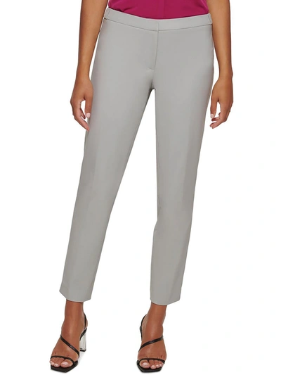 Calvin Klein Petites Womens Straight Leg Formal Dress Pants In Grey