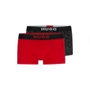 Hugo Boss Two-pack Of Stretch-cotton Trunks With Logo Waistbands In Multi