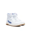 Hugo Basketball-inspired High-top Trainers With Leather And Mesh In White