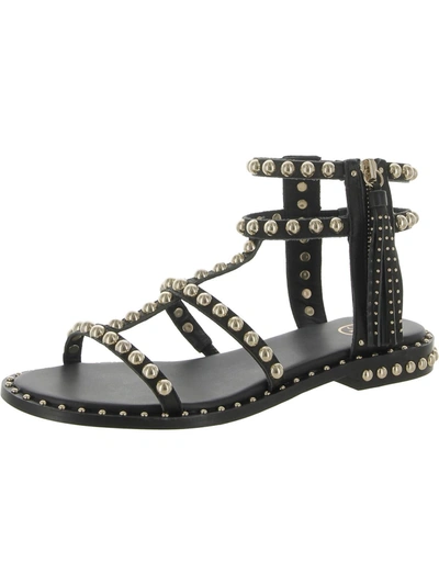 Ash Power Womens Leather Studded Gladiator Sandals In Black