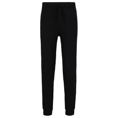 Hugo Boss Cotton-blend Pajama Bottoms With Embroidered Logo In Black