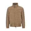 Hugo Boss Mixed-material Jacket With Nubuck Leather In Brown