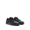 HUGO BOSS LEATHER LACE-UP TRAINERS WITH MONOGRAM DETAILING