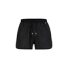 Hugo Boss Monogram-print Swim Shorts In Quick-drying Fabric In Black