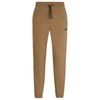 Hugo Monogram-print Tracksuit Bottoms With Striped Tape In Light Brown