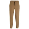 Hugo Boss Monogram-print Tracksuit Bottoms With Striped Tape In Brown