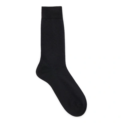 Hugo Boss Regular-length Socks With Monogram Pattern In Black