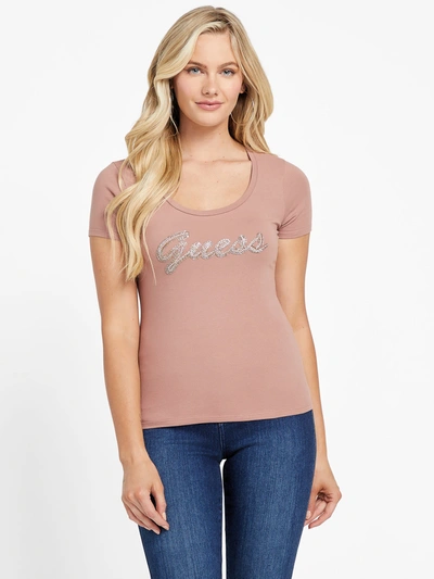 Guess Factory Eco Fiona Logo Tee In Pink