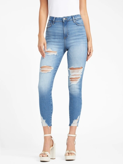 Guess Factory Eco Camila Destroyed Skinny Jeans In Blue
