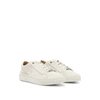 Hugo Boss Suede Lace-up Trainers With Branded Loop In White