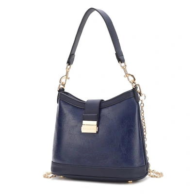 Mkf Collection By Mia K Pilar Vegan Leather Women's Shoulder Handbag In Blue