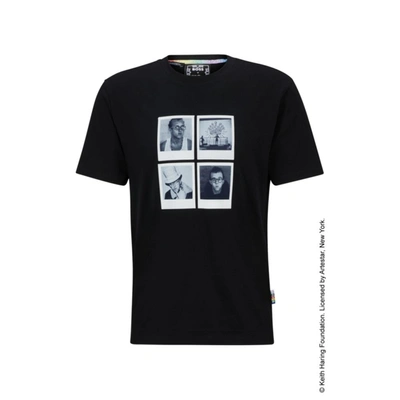 Hugo Boss X Keith Haring T-shirt With Photographic Artwork In Black