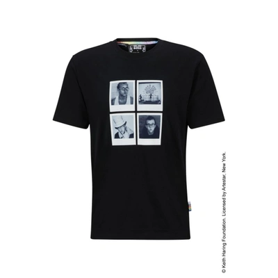 Hugo Boss Boss X Keith Haring Gender-neutral T-shirt With Photographic Artwork In Black