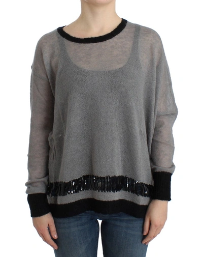 COSTUME NATIONAL EMBELLISHED ASYMMETRIC WOMEN'S SWEATER