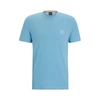 Hugo Boss Cotton-jersey Regular-fit T-shirt With Logo Patch In Light Blue