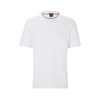 Hugo Boss Relaxed-fit T-shirt In Cotton Jersey With Detailed Collarband In White
