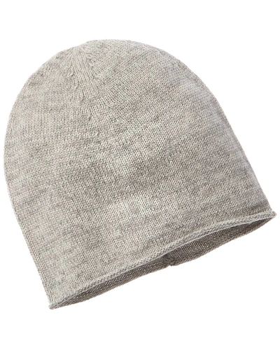 Amicale Cashmere Knit Two-tone Cashmere Beanie In Grey