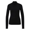 Hugo Boss Extra-slim-fit Long-sleeved Top With Mock Neckline In Black