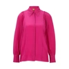 Hugo Boss Regular-fit Blouse In Washed Silk With Concealed Packet In Pink
