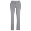 Hugo Boss Slim-fit Trousers In Stretch-cotton Satin In Silver