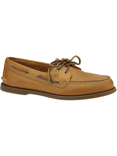 Sperry Mens Leather Casual Boat Shoes In Brown