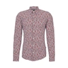 Hugo Boss Slim-fit Shirt In Printed Performance-stretch Jersey In Orange