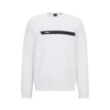 Hugo Boss Cotton-blend Sweatshirt With Graphic Logo Stripe In White
