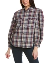 ISABEL MARANT ETOILE CHECKED LINEN-BLEND BLOUSE