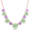 Mimi & Max 36 5/8ct Tgw Green Quartz & Amethyst Alternate Necklace In Rose Plated Sterling Silver - 17 In In Multi