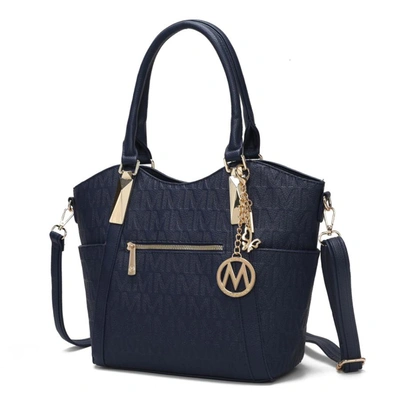 Mkf Collection By Mia K Hazel Vegan Leather Women's Tote Handbag In Blue