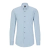 Hugo Boss Slim-fit Shirt In Printed Stretch Cotton In Blue