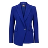 Hugo Boss Regular-fit Jacket In Stretch Fabric With Asymmetric Front In Blue