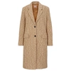 Hugo Boss Slim-fit Coat In A Structured Cotton Blend In Multi