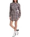 ISABEL MARANT ETOILE CHECKED LINEN-BLEND SHIRTDRESS