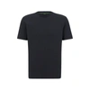 Hugo Boss Cotton-jersey T-shirt With Logo Collar In Dark Blue