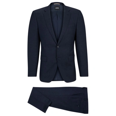 Hugo Boss Slim-fit Suit In Virgin Wool With Signature Lining In Blue