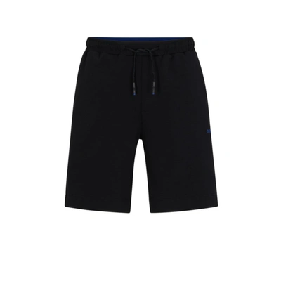 Hugo Boss Stretch-cotton-blend Shorts With Tape Trims In Black