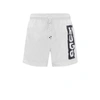 Hugo Boss Quick-drying Swim Shorts With Marker Logo In White