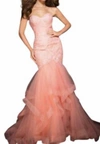 Tony Bowls Strapless Mermaid Gown In Coral In Pink