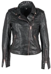 MAURITIUS WOMEN'S PEGGY LEATHER PERFORATED JACKET IN BLACK