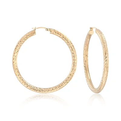 Ross-simons 14kt Yellow Gold Diamond-cut Hoop Earrings