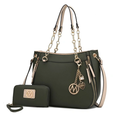 Mkf Collection By Mia K Lina Shoulder Handbag For Women's With Wallet In Green