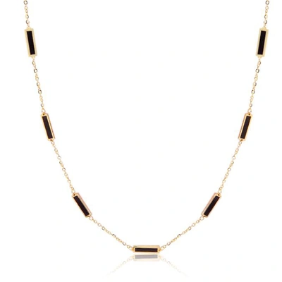 The Lovery Lapis Bar Chain Necklace In Black