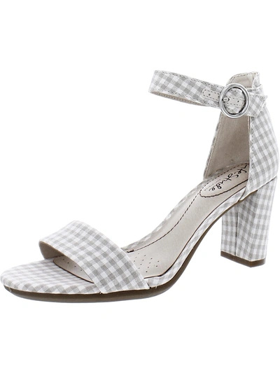 Lifestride Averly Womens Faux Leather Open Toe Heels In White