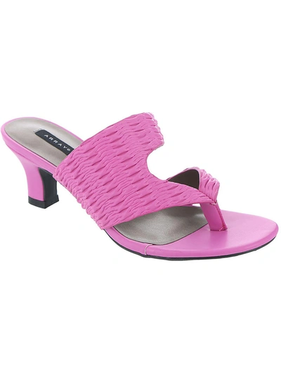 Array Arden 2 Womens Faux Leather Slip On Wedge Sandals In Pink