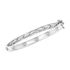 Ross-simons Diamond Heart Bangle Bracelet In Sterling Silver In Silver
