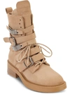 DKNY ITA WOMENS SUEDE STRAPPY COMBAT & LACE-UP BOOTS
