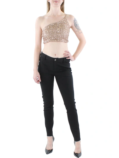B Darlin Juniors Womens Mesh Sequined Cropped In Multi