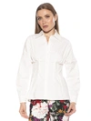 Alexia Admor Calliope Fitted Long Sleeve Button-up Shirt In White